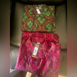 Men's Patterned Shirts - Green and purple